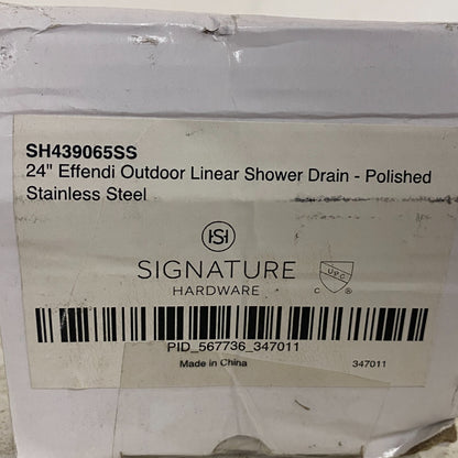 Signature Hardware 24" Effendi Linear Shower Drain Polished Stainless Steel