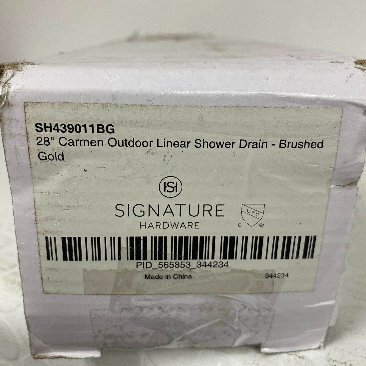 Signature Hardware 28" Carmen Linear Shower Drain - Brushed Gold