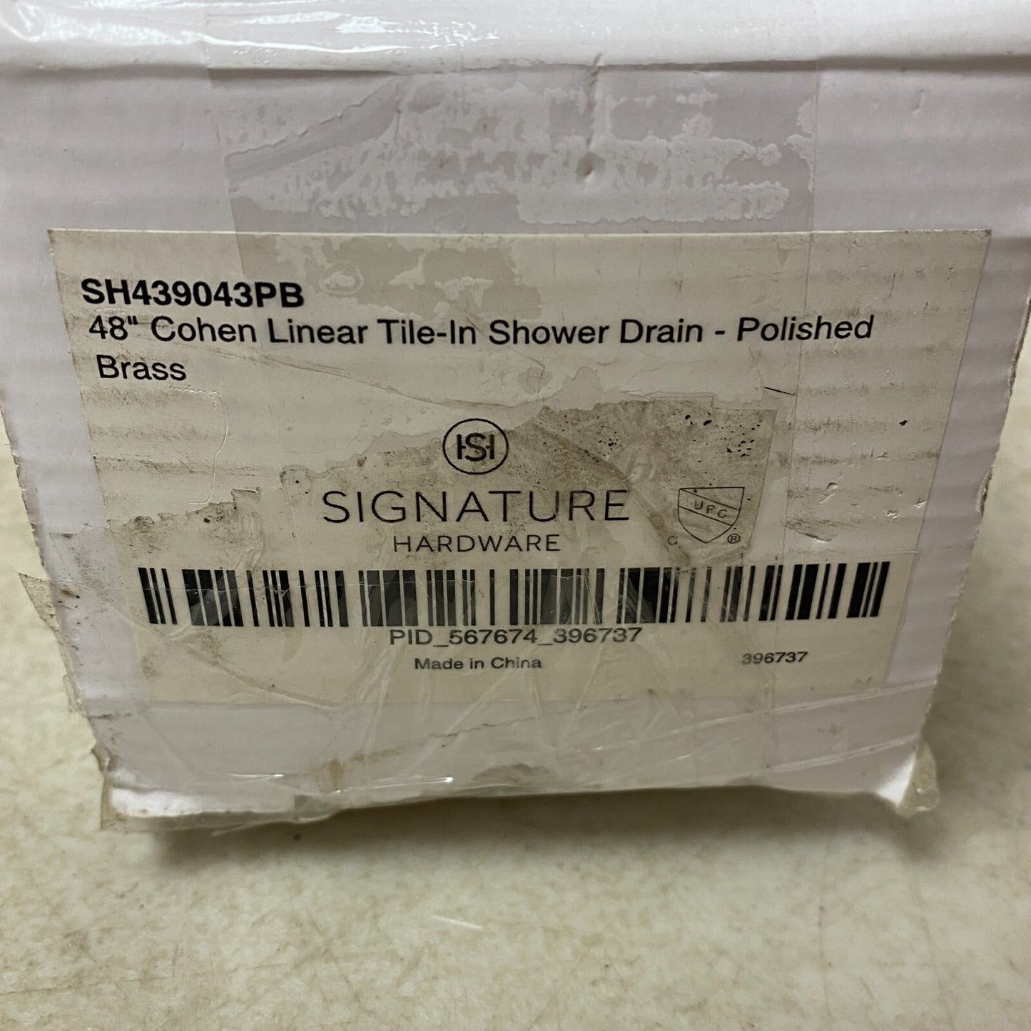 Signature Hardware 48" Cohen Linear Tile-In Shower Drain - Polished Brass