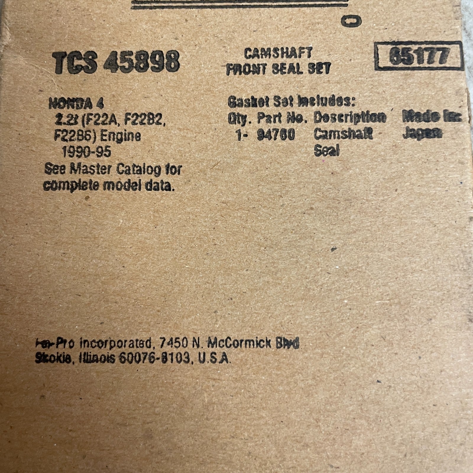 FEL-PRO TCS45898 Camshaft Front Seal 1990-2002 Honda Accord Prelude Odyssey