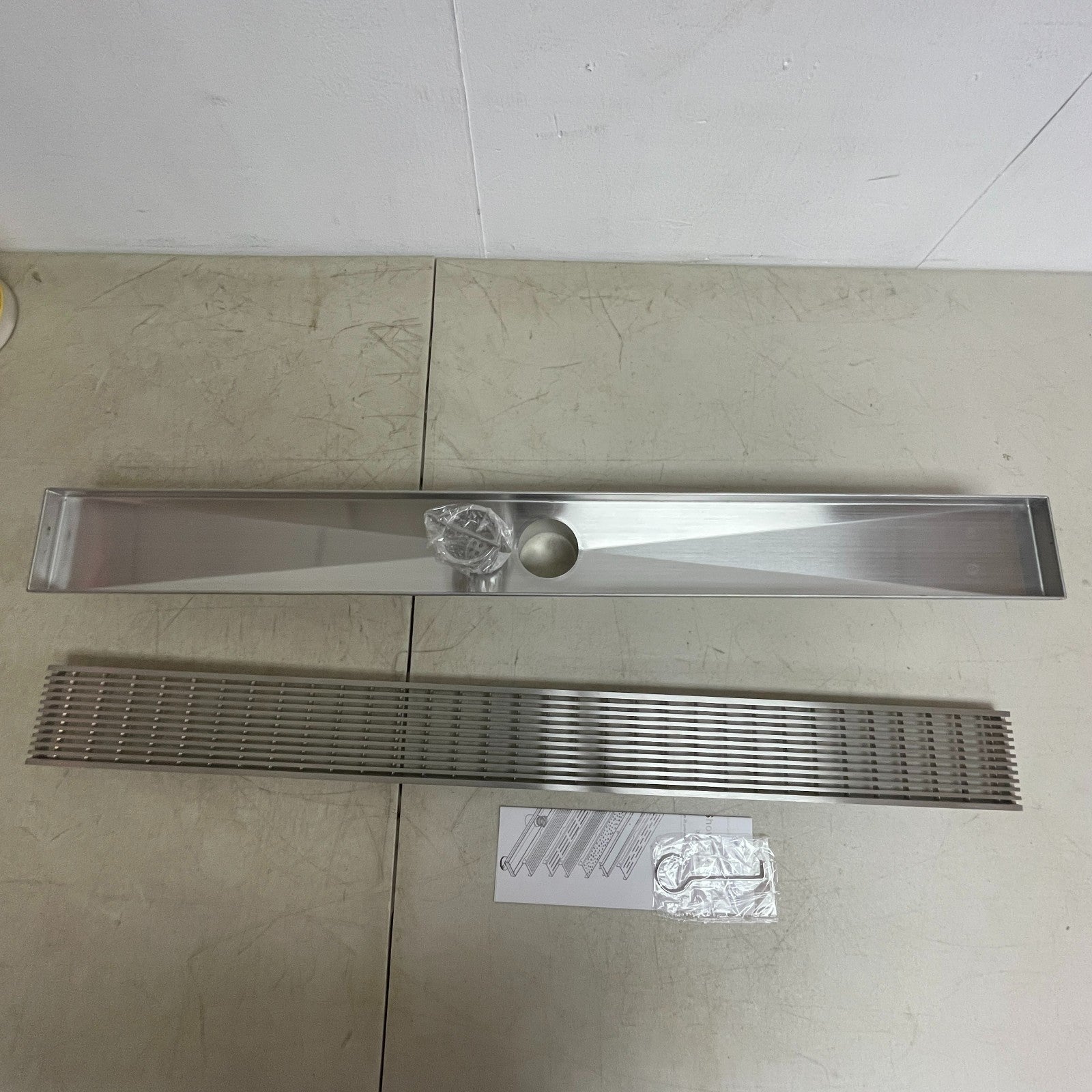 Signature Hardware Carmen 32″ Linear Shower Drain Brushed Stainless Steel
