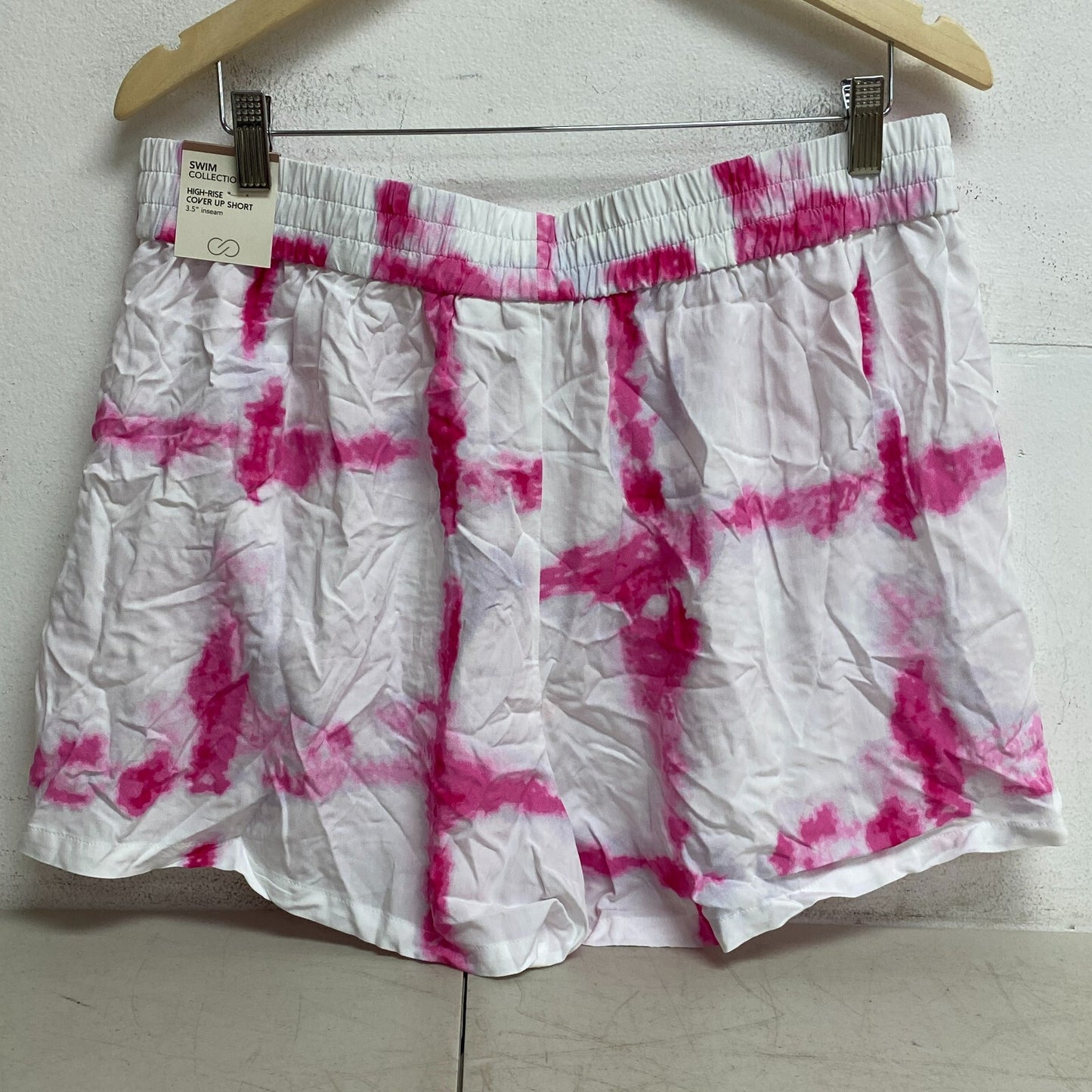 Calia Womens 3.5 in High Rise Cover Up Short Watercolor Plaid Pink WSA22902PRT