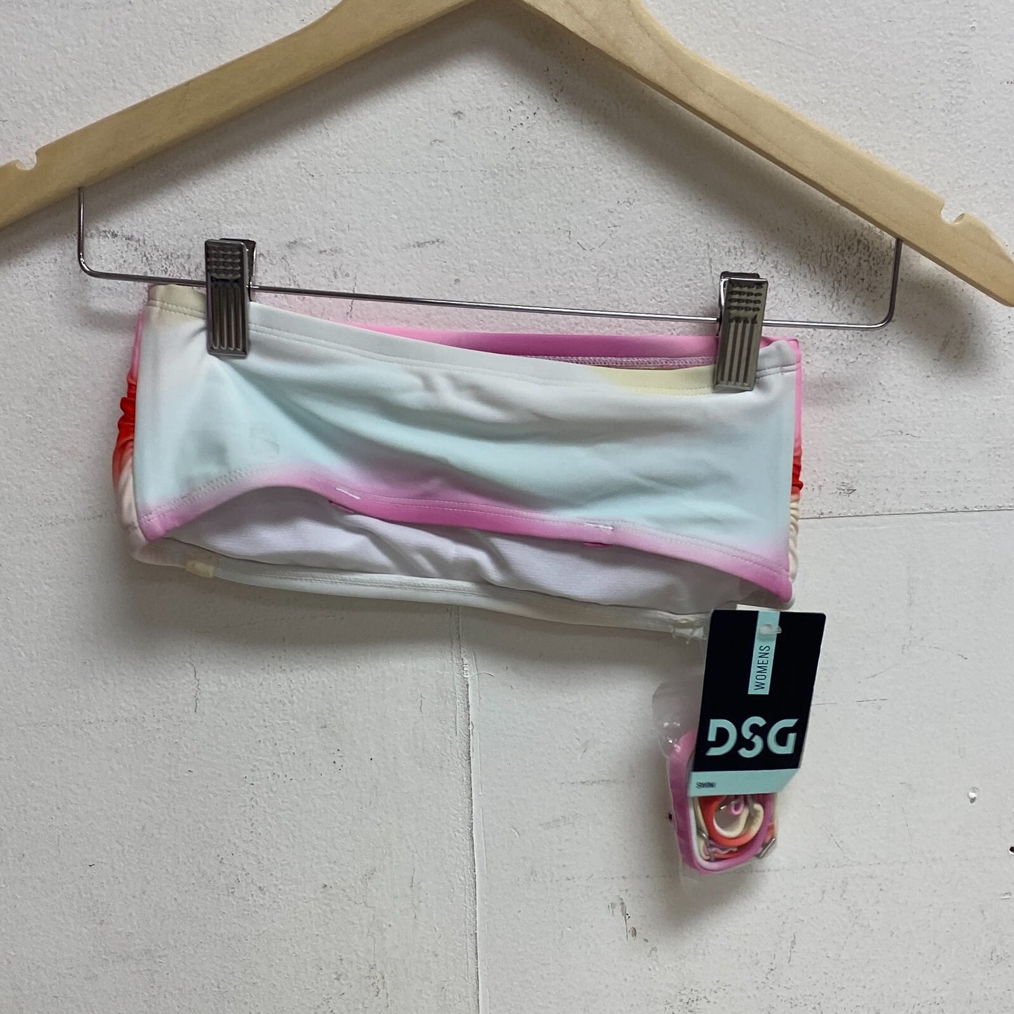 DSG Women's Bandeau Swim Bra Top New Wave Multicolor DSW2872PRT Brand New