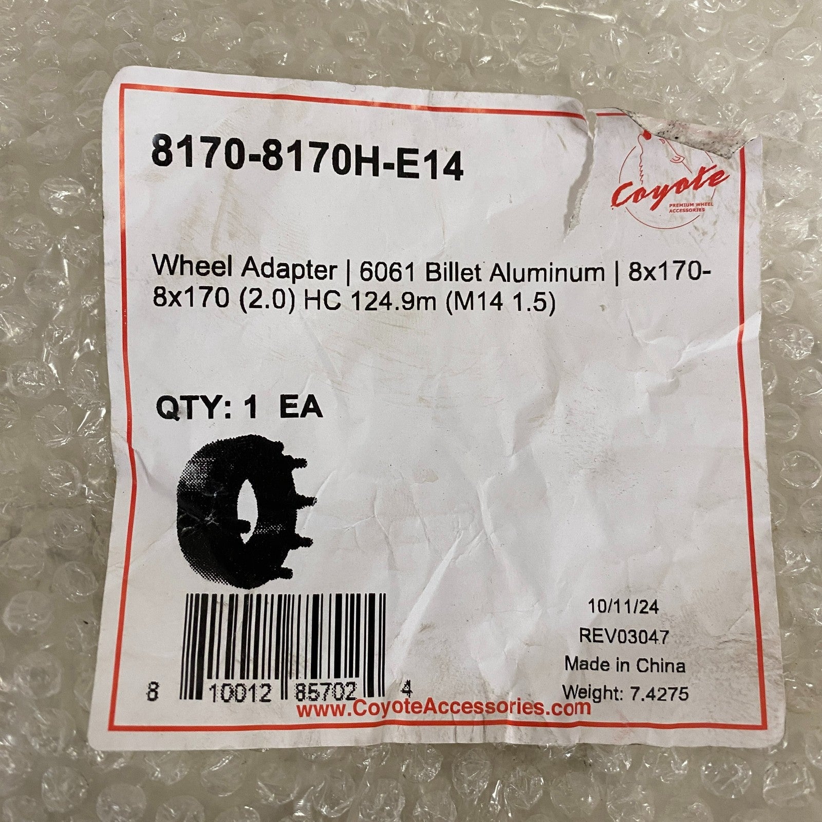 ECCPP 2-Pc Hub-Centric Wheel Spacers 8x170 2" M14x1.5 124.9mm Ford F-250 F-350