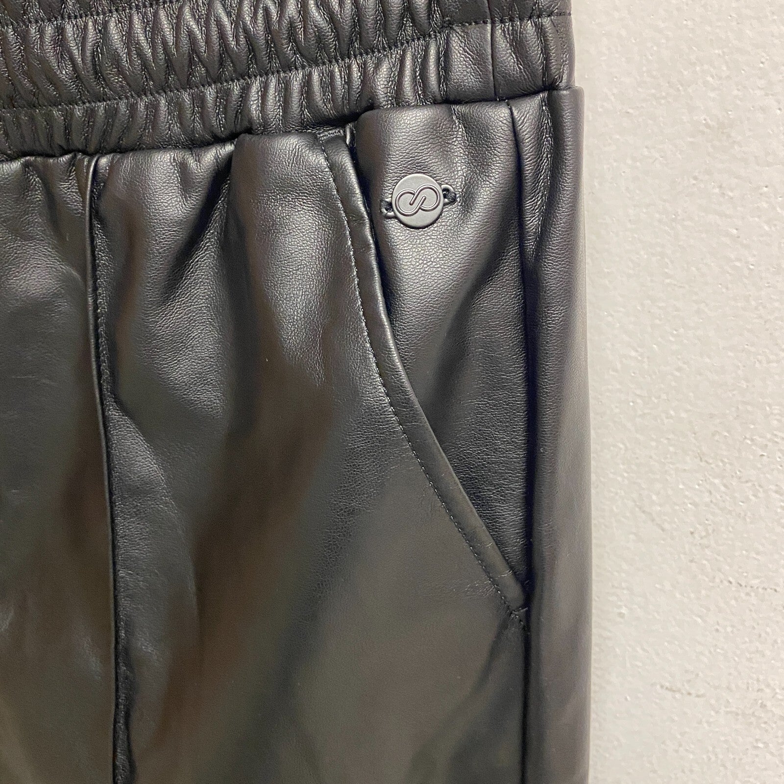 CALIA Womens Straight Leg Pintuck Pants Pure Black WAX32289 BRAND NEW