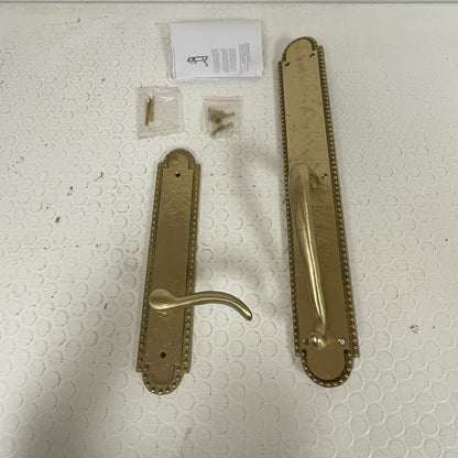 Signature Hardware Entrance Door Set Lever Dummy Satin Brass Left-Hand