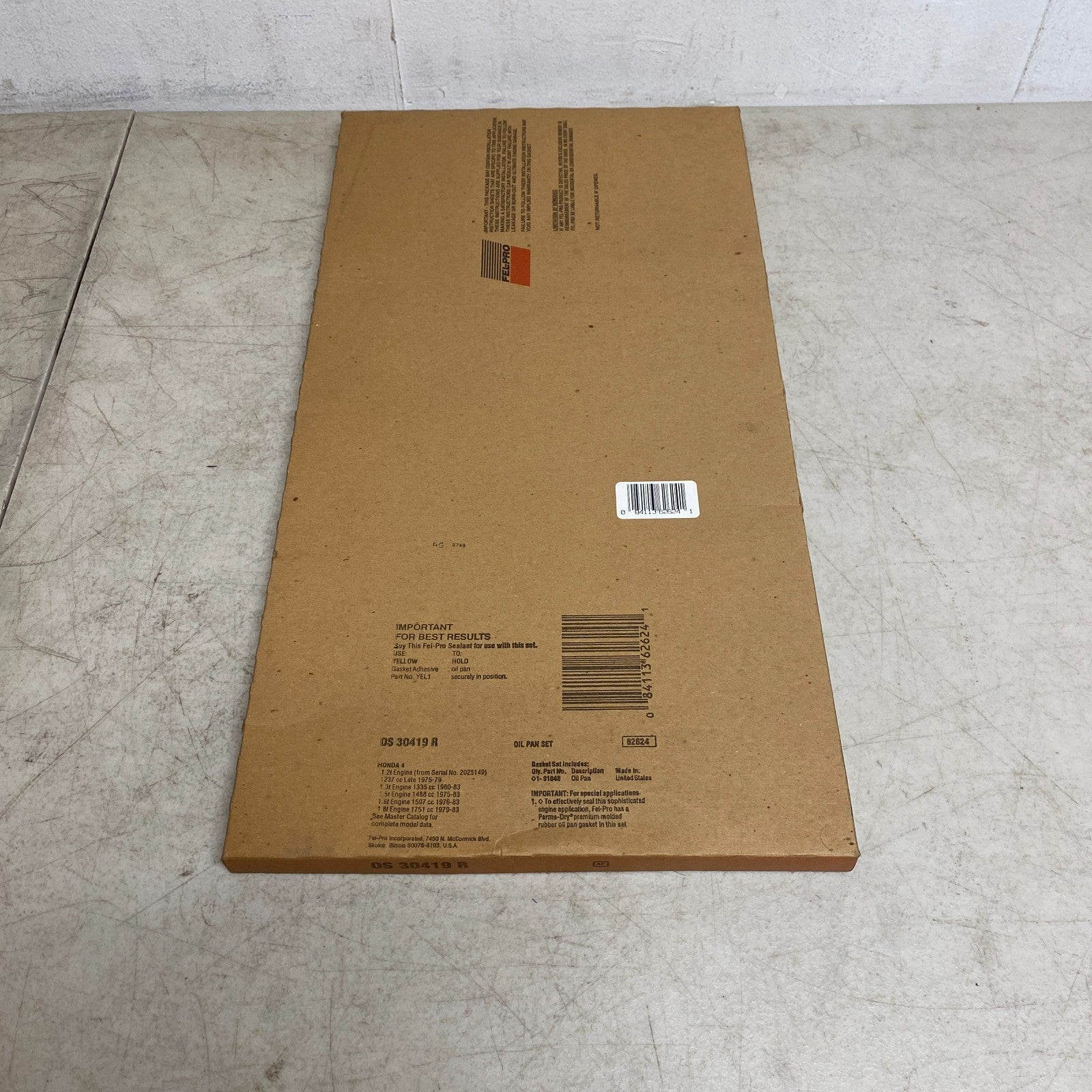 FEL-PRO OS30419R Oil Pan Gasket Set Molded Rubber 1975-83 Honda Accord Civic