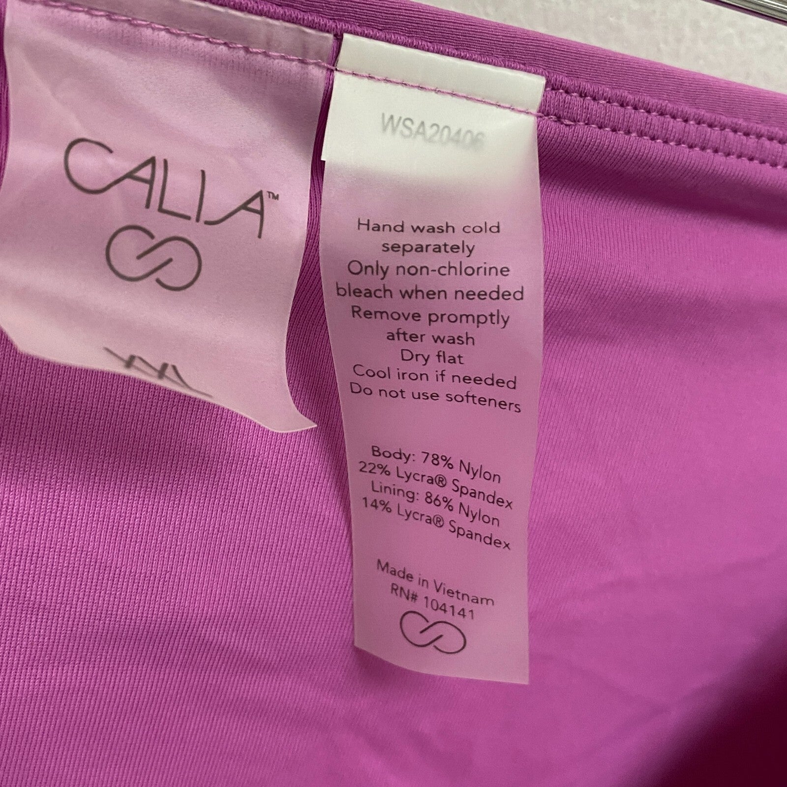 Calia Mid Rise Wide Band Swim Bottoms Geranium Purple Solid WSA20406