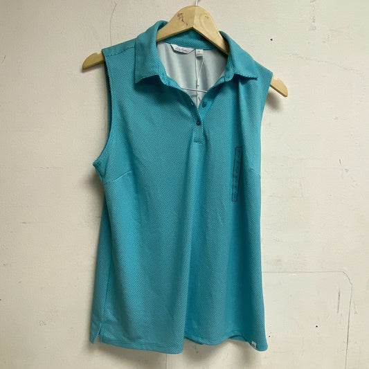 Lady Hagen Jacquard Sleeveless Polo Teal Crush Summer Stylish Trendy WGH11500S23