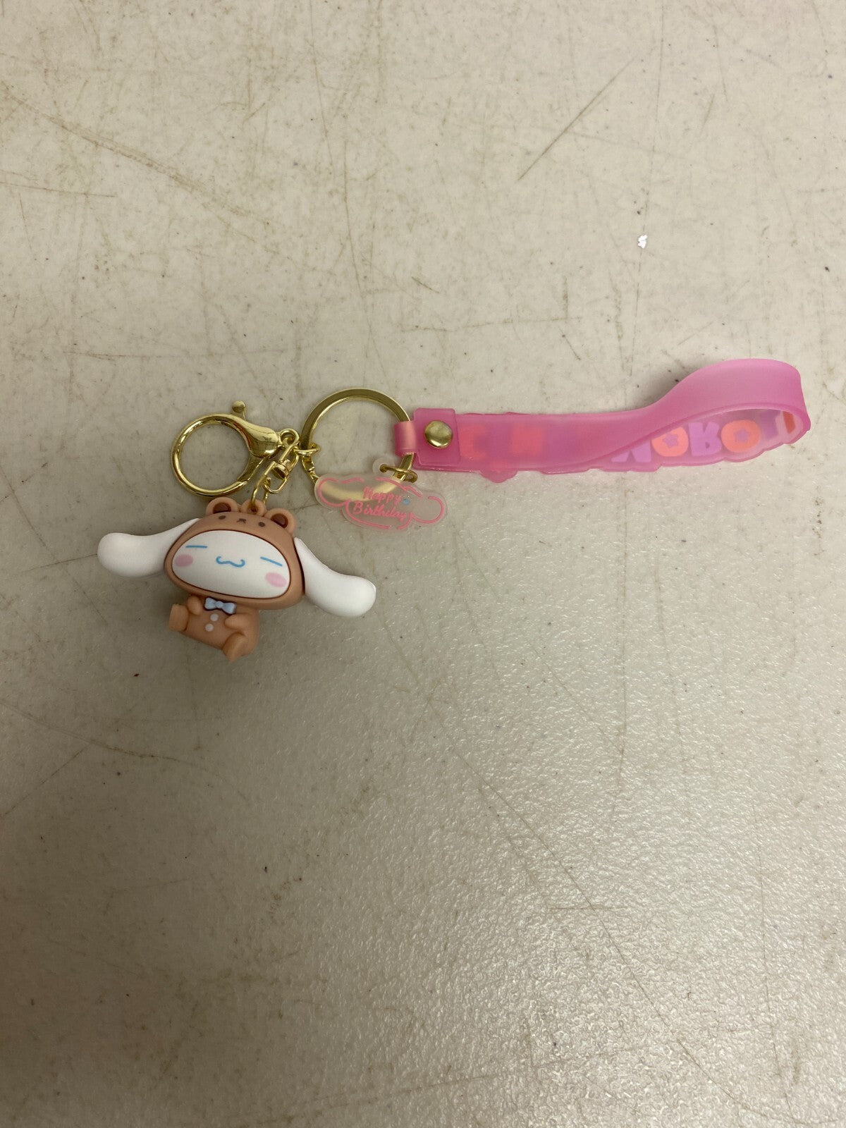 Assorted Silicone Cute Cinnamoroll Keychain with Bunny in bear costume Accessory