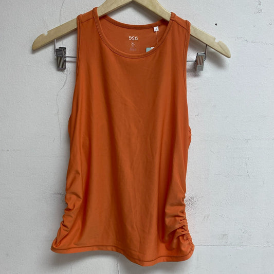 DSG Girls Ruched Tank Sweet Persimmon Racerback Solid Sleeveless DAG13123