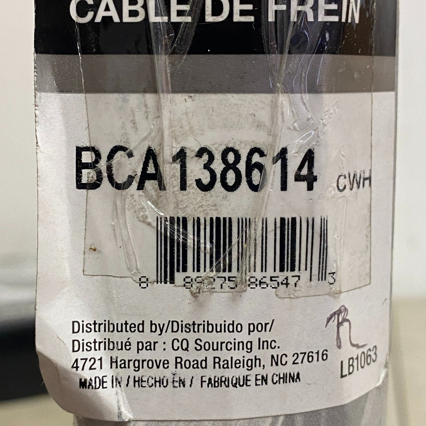 CARQUEST Wearever Parking Brake Cable Black 74.4″ Fit BCA138614