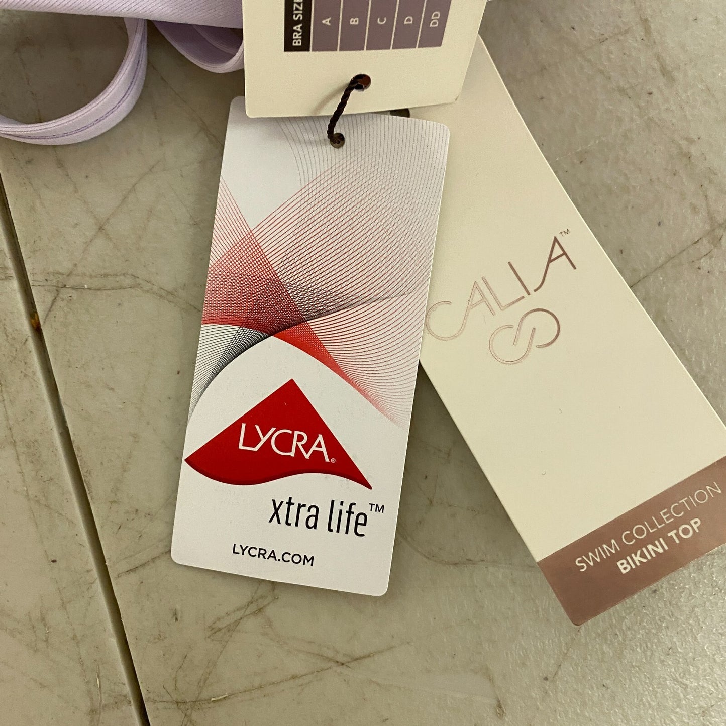 Calia Women's Swim Collection Strappy Back Racerback Bikini Top Blooming Lilac