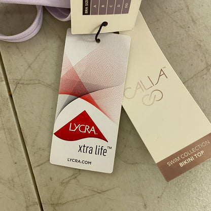 Calia Women's Swim Collection Strappy Back Racerback Bikini Top Blooming Lilac