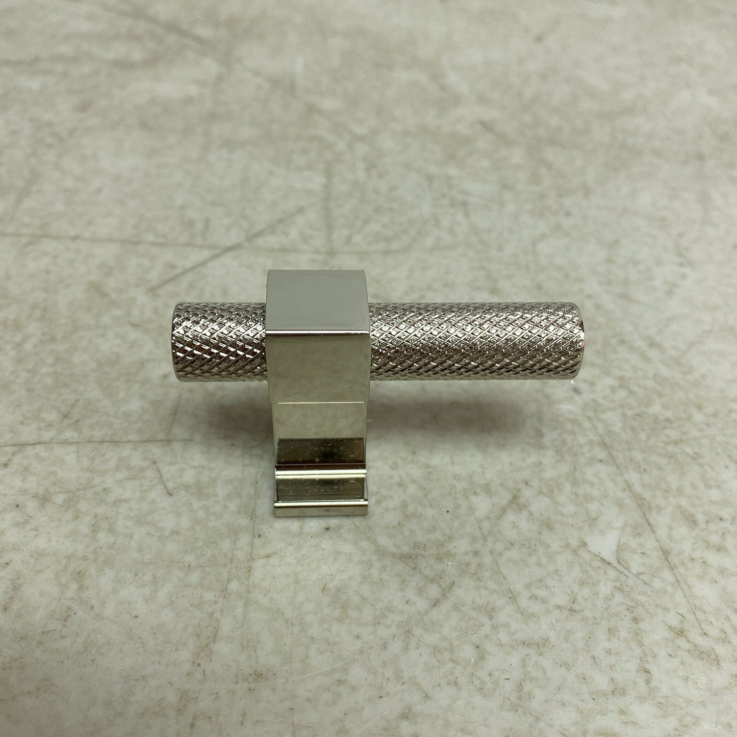 Signature Hardware Andrex Knurled Offset Cabinet Knob - Polished Nickel