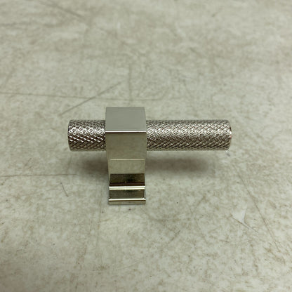 Signature Hardware Andrex Knurled Offset Cabinet Knob - Polished Nickel