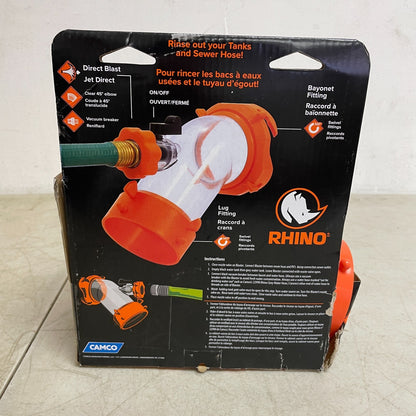 Camco Rhino Blaster RV Tank Rinser 39080 with Backflow Preventer Waste Cleaner