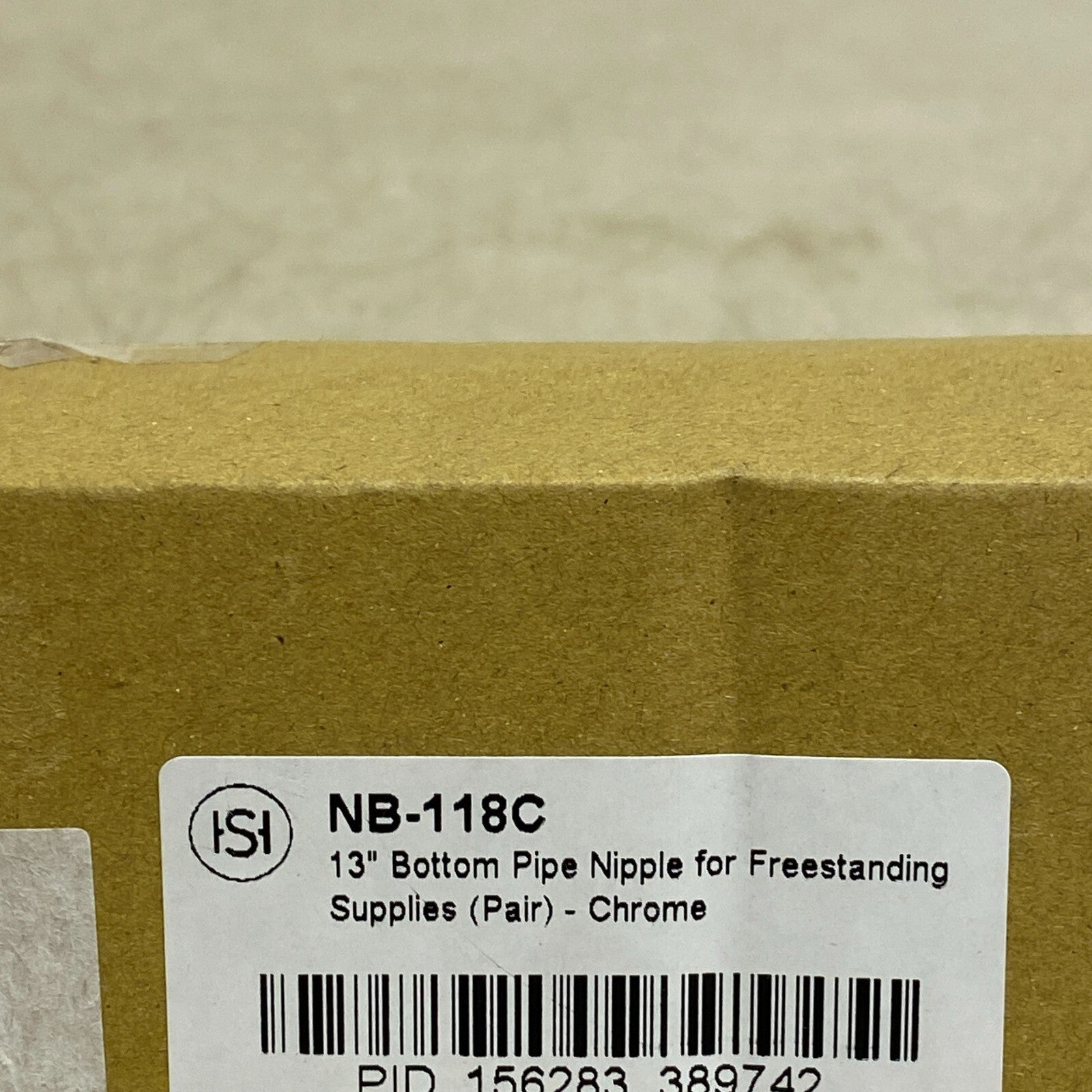 Signature Hardware 13" Bottom Pipe Nipple for Freestanding Supplied (Pair) Chrom