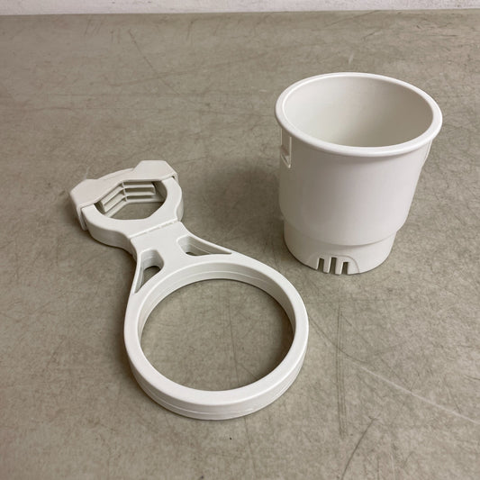 Camco 53083 Large Clamp-On Cup Holder Mountable 2" Rail White Beverage