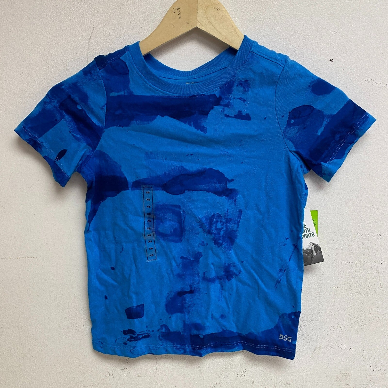 DSG Boys Printed Cotton Graphic Tee Stain Dye Ibize Blue Stylish DAB22100