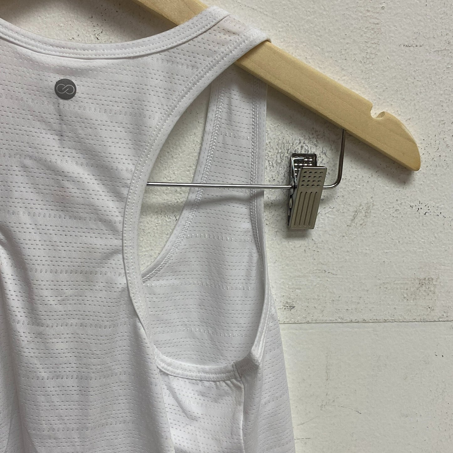 CALIA Women's Scoop Racer Tank Pure White Sleeveless Solid WAX11205XFS