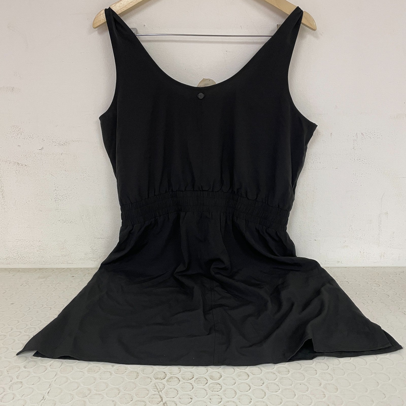 Calia Journey Womenâs Double Scoop Dress Pure Black WAX15033 NWT