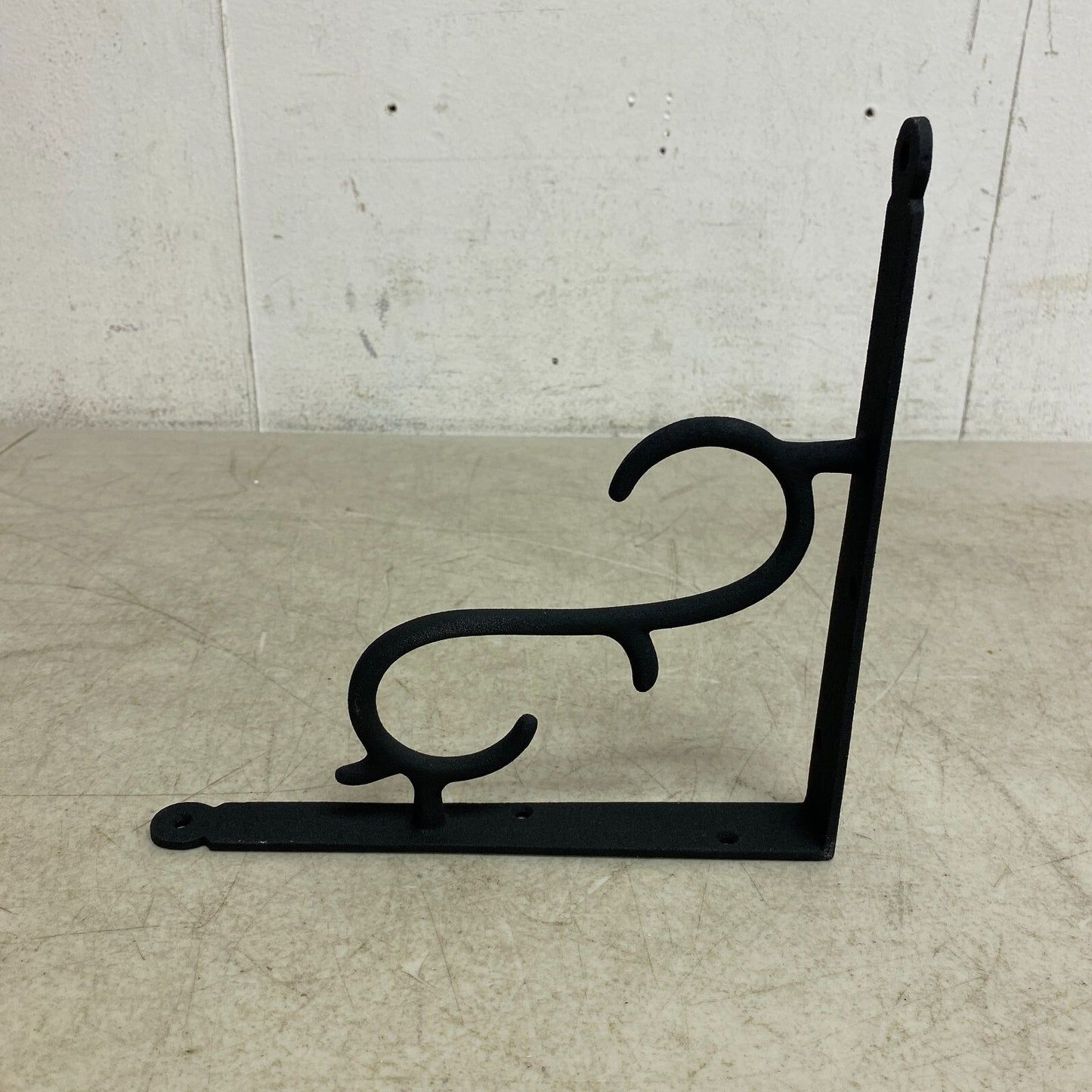 Signature Hardware Simple Scrollwork Cast Iron Shelf Bracket - 8" - Black Powder