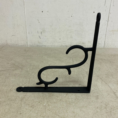 Signature Hardware Simple Scrollwork Cast Iron Shelf Bracket - 8" - Black Powder