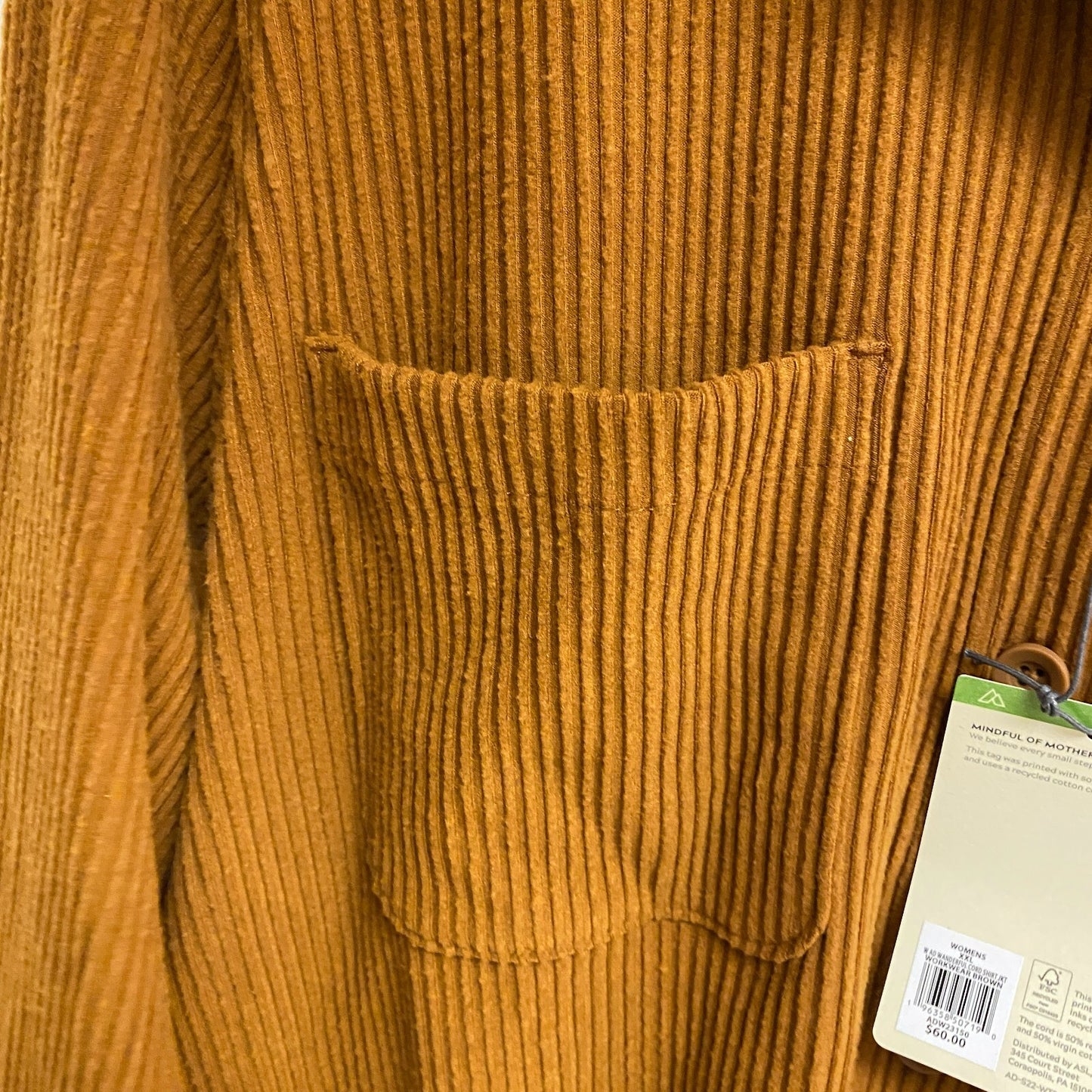 Alpine Design Women's W AD Wanderful Cord Shirt Jacket Workwear Brown ADW23150