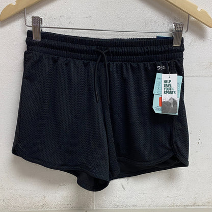 DSG Girls' Performance Mid Rise Stride Run Mesh Shorts Pure Black DAG12132