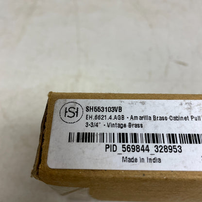 Signature Hardware Amarilla 3-3/4" Vintage Brass Cabinet Pull SH553103VB