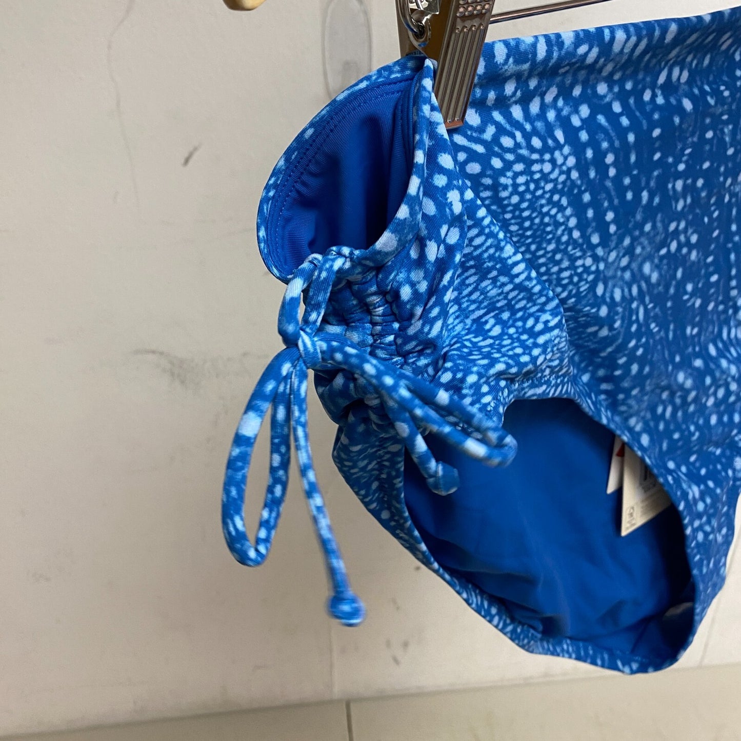 CALIA Women's Mid Rise Ruched Side Swim Bottom DEEP SEA DOTS ROYAL WSA23402PRT