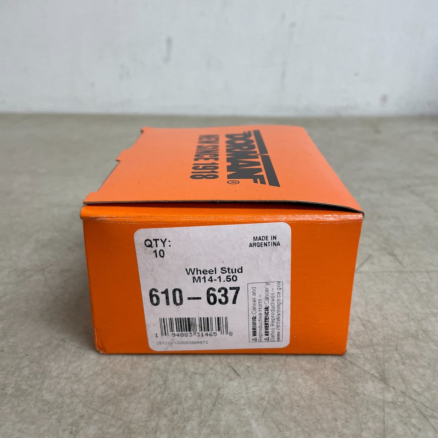 Dorman 610-637 Wheel Lug Stud M14 1.50 65mm Length 15.75mm Knurl Pack of 10