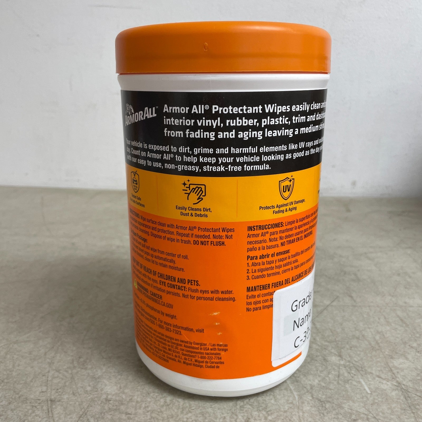 Armor All Original Protectant Wipes 90 Count Car Interior Vinyl Rubber Plastic