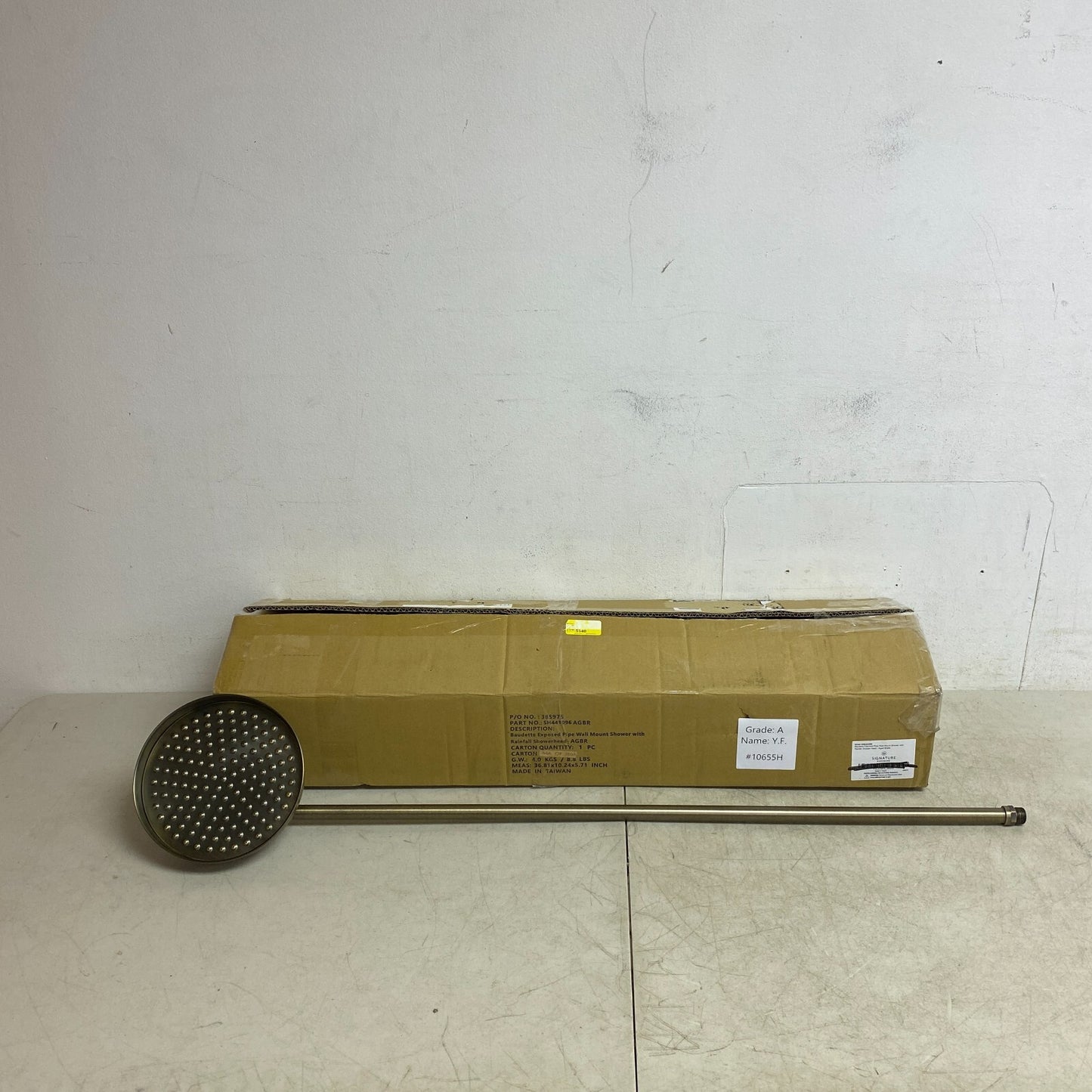 Signature Hardware Baudette Exposed Pipe Wall-Mount Shower with Rainfall Shower