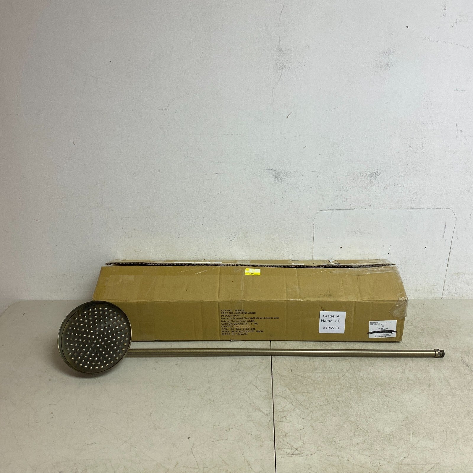 Signature Hardware Baudette Exposed Pipe Wall-Mount Shower with Rainfall Shower