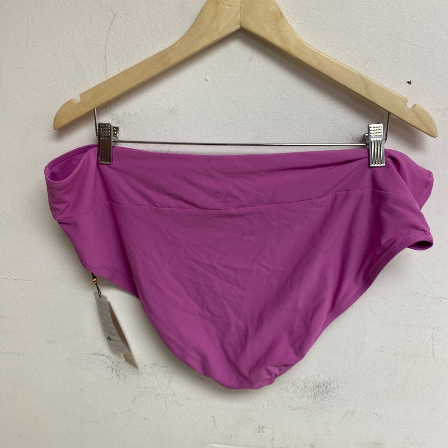 Calia Mid Rise Wide Band Swim Bottoms Geranium Purple Solid WSA20406