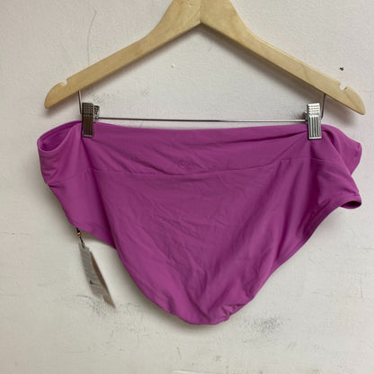 Calia Mid Rise Wide Band Swim Bottoms Geranium Purple Solid WSA20406