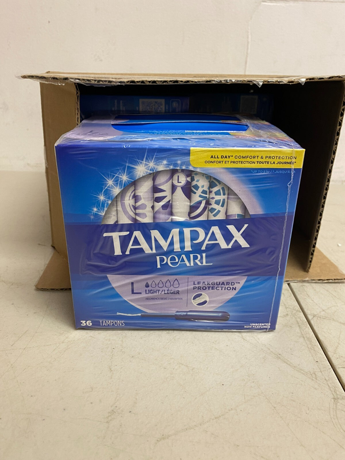 Tampax Pearl Lite's Light Flow Unscented Tampons 12 Packs of 36 (432 Count)