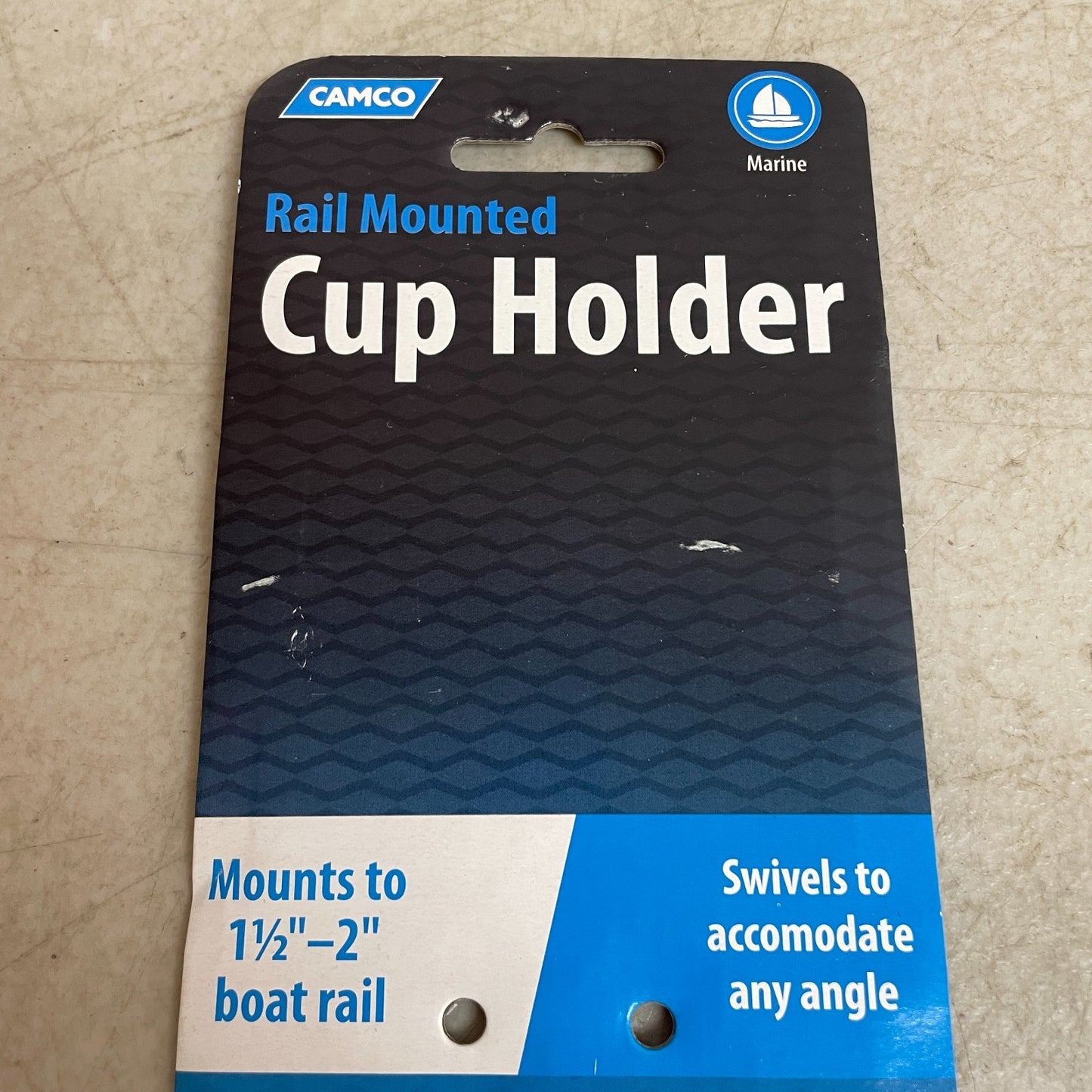 Camco 53083 Large Clamp-On Cup Holder Mountable 2" Rail White Beverage