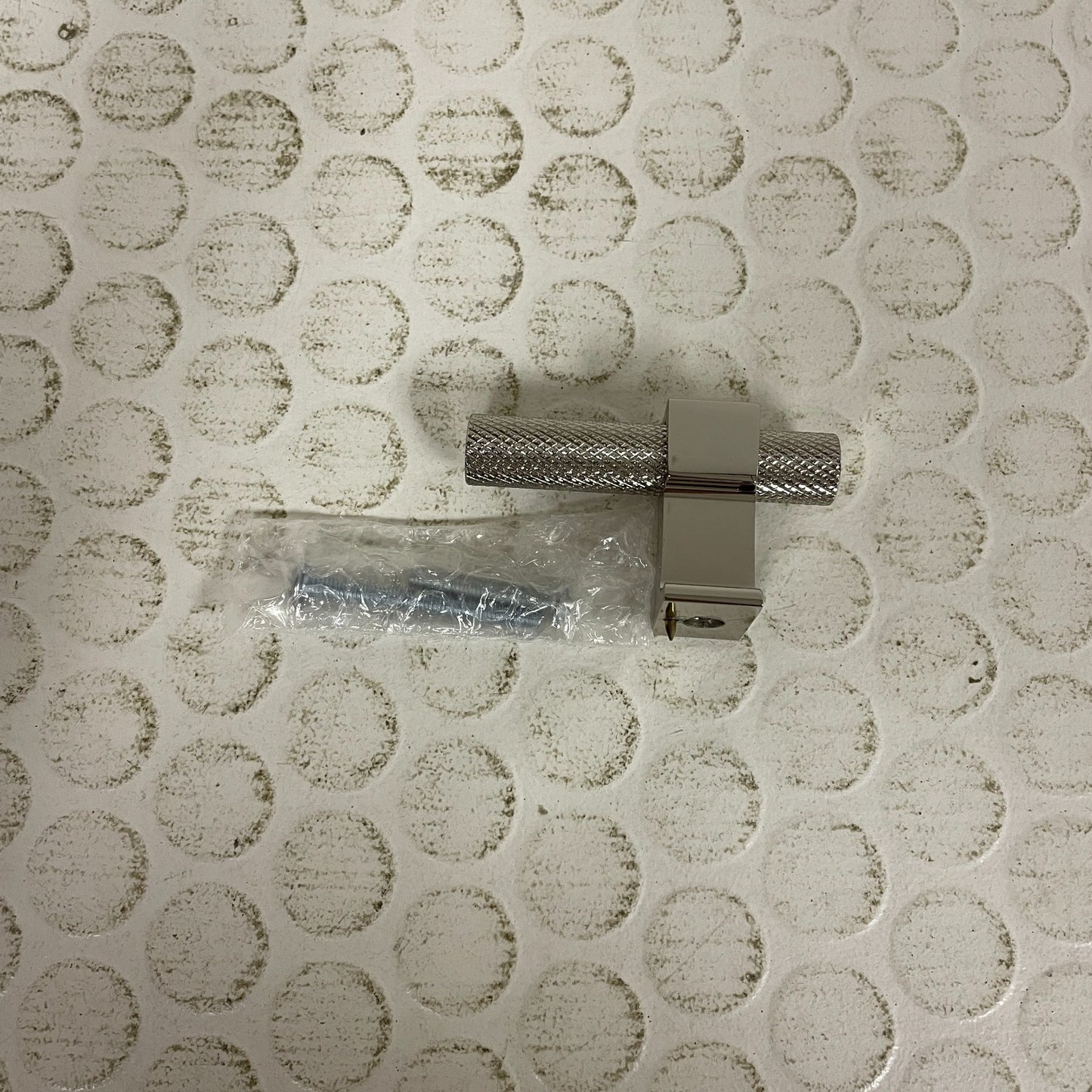 Signature Hardware Andrex Knurled Offset Cabinet Knob Polished Nickel SH553023PN