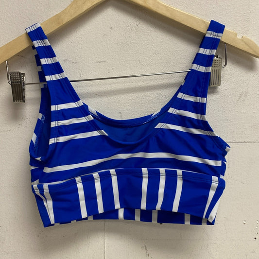 DSG Women's Long Line Scoop Neck Bikini Top Speed Stripe Blue DSW2786PRTZ Swim