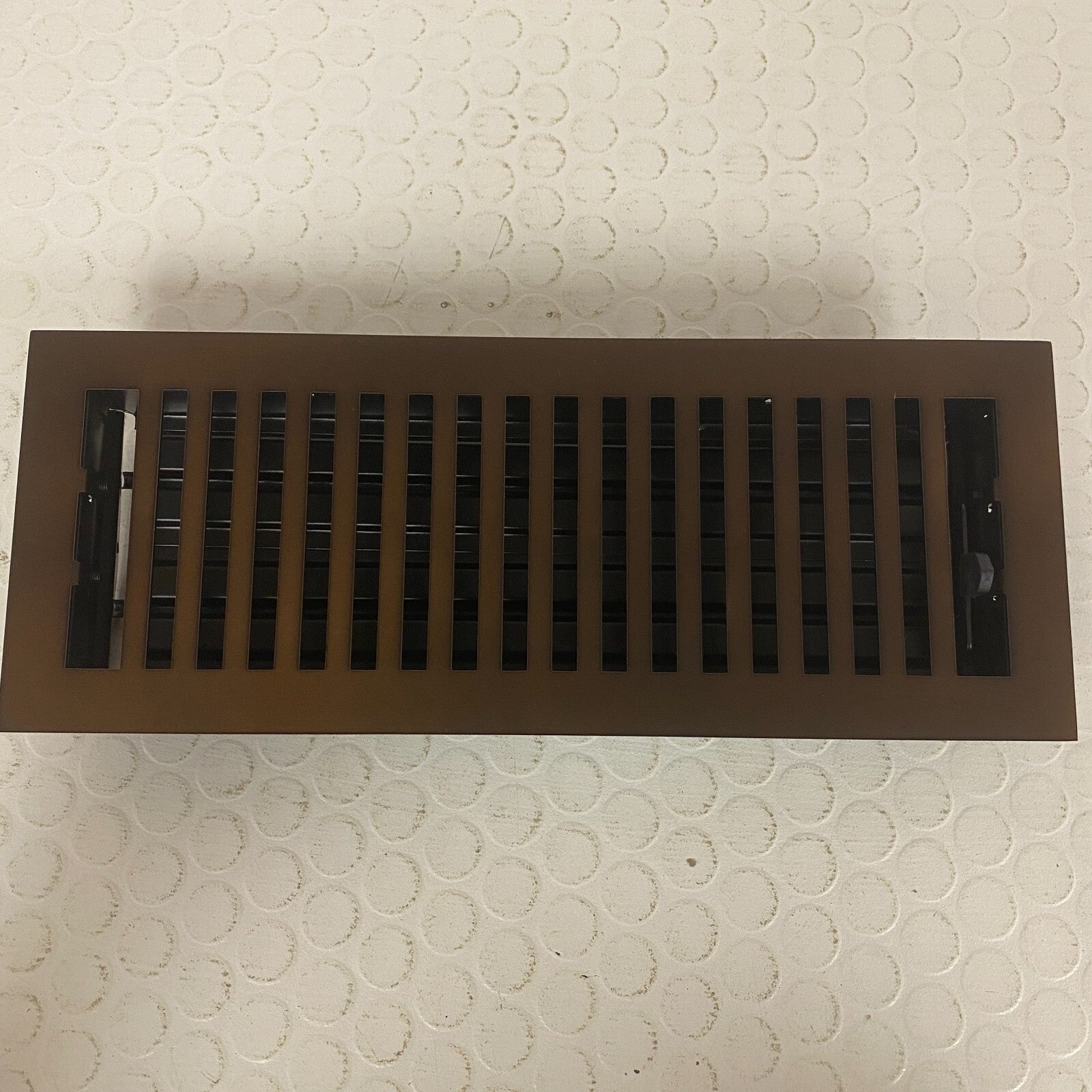 Signature Hardware Modern Steel Floor Register Oil‑Rubbed Bronze 4" x 12"