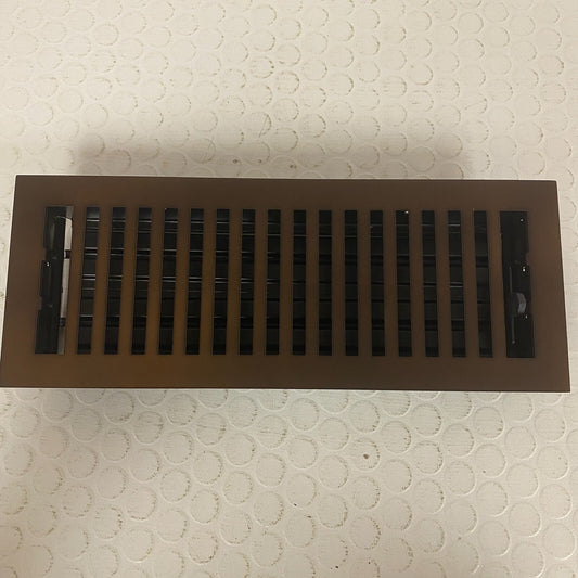 Signature Hardware Modern Steel Floor Register Oil‑Rubbed Bronze 4" x 12"
