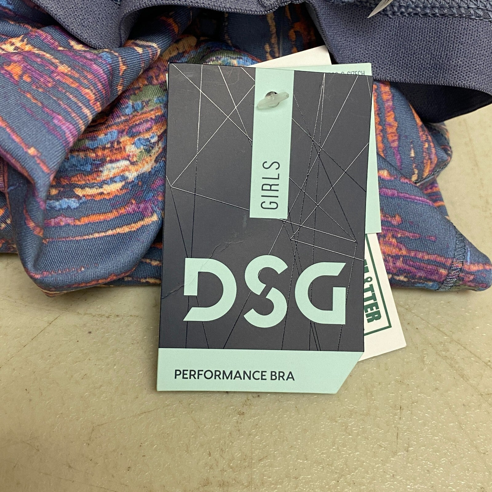 DSG Girl's Shelf Bra Tank Sketchy Ikat Grey Sleeveless Summer DAG23712PRT