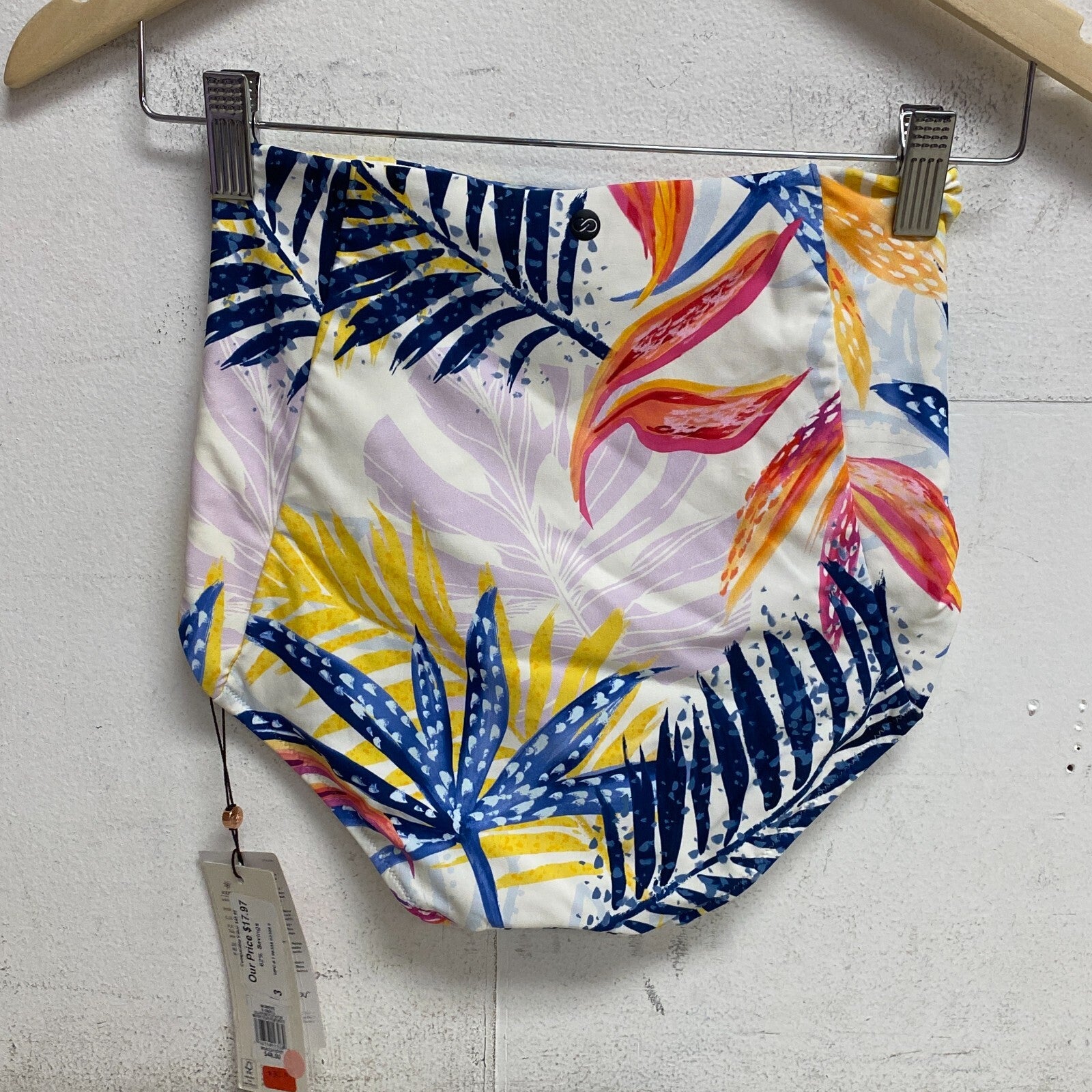 Calia Women's High Rise Power Sculpt Bottom Watercolor Palms Multi WSA22410PRT
