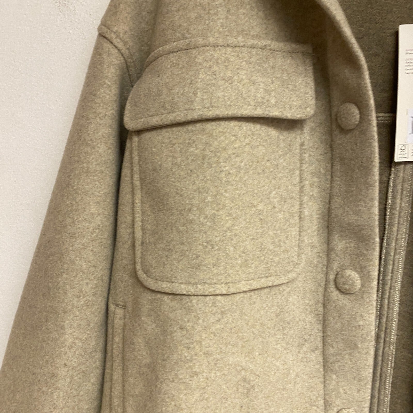 Calia Women's Elegant Patch Pocket Polyester Shacket Oatmeal Heather WAX31371