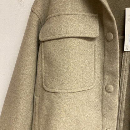 Calia Women's Elegant Patch Pocket Polyester Shacket Oatmeal Heather WAX31371