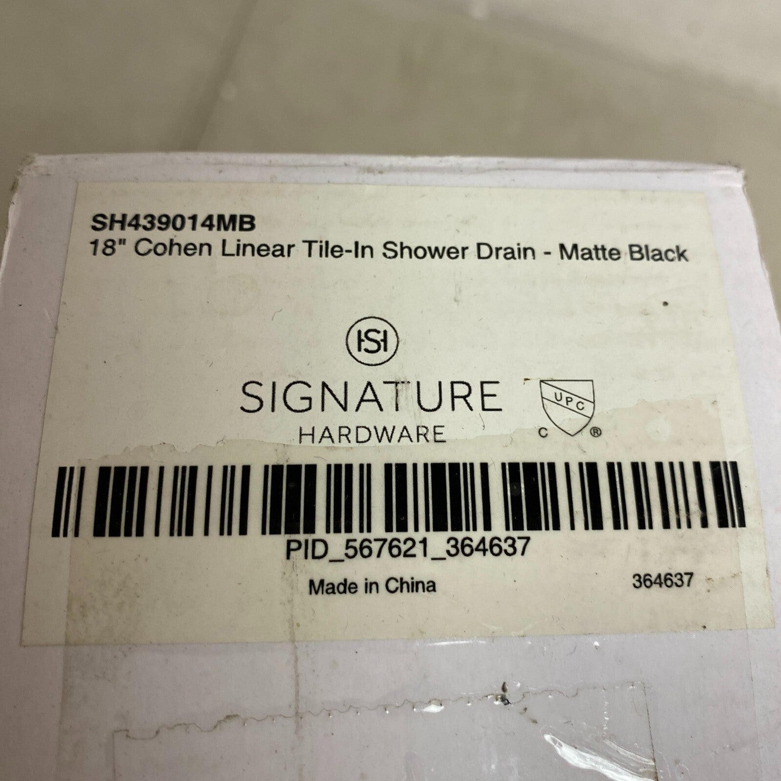 Signature Hardware 18" Cohen Linear Tile-In Shower Drain - with Drain Flange M,,