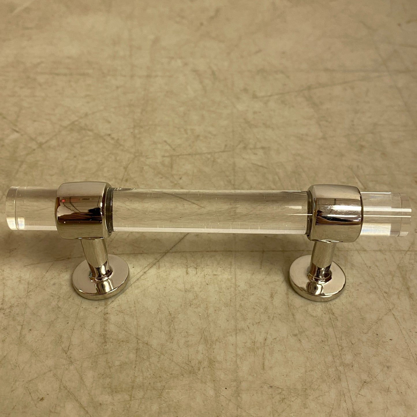 Signature Hardware 3'' Beryn Acrylic Cabinet Pull Polished Nickel